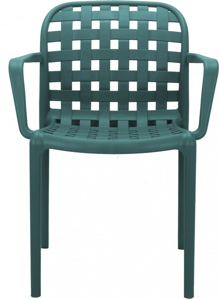 VivaGarden Sedia per Esterni Impilabile in Polipropilene Dimensioni 58x57,5x82,5 cm colore Verde - Storico