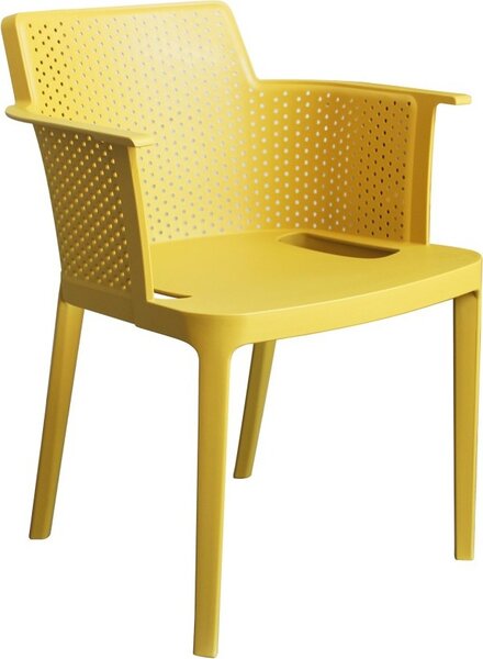 VivaGarden Sedia per Esterni Impilabile in Polipropilene Dimensioni 60x58x76,5 cm colore Giallo - Christo