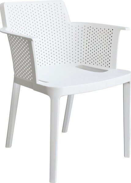 VivaGarden Sedia per Esterni Impilabile in Polipropilene Dimensioni 60x58x76,5 cm colore Bianco - Christo