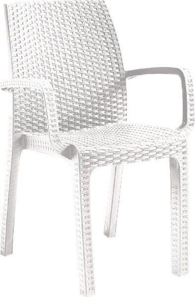 BICA Sedia per Esterni Impilabile in Polipropilene Dimensioni 59x57x86 cm colore Bianco - Verona