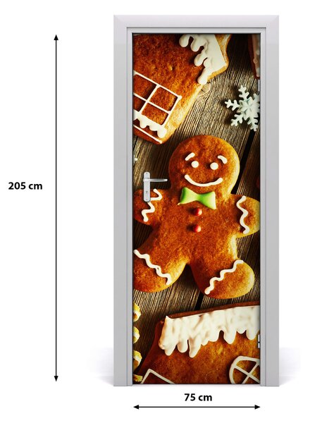 Adesivo per porta Biscotti allo zenzero 75x205 cm