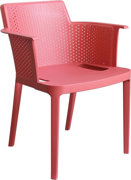 VivaGarden Sedia per Esterni Impilabile in Polipropilene Dimensioni 60x58x76,5 cm colore Rosso corallo - Christo