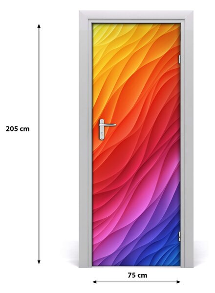 Adesivo per porta Onde colorate 75x205 cm