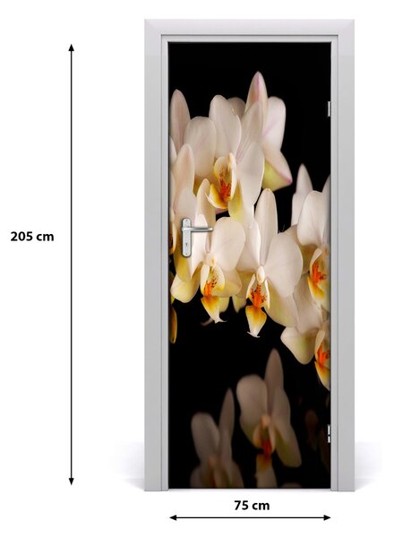 Adesivo per porta sulla porta dell'orchide 75x205 cm