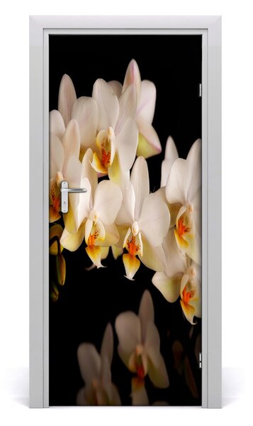 Adesivo per porta sulla porta dell'orchide 75x205 cm