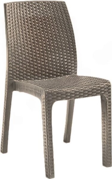 BICA Sedia per Esterni Impilabile in Polipropilene Dimensioni 59x47x86 cm colore Taupe - Verona