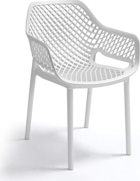 BICA Sedia per Esterni Impilabile in Polipropilene Dimensioni 58x60x82 cm colore Bianco - Aria Armchair