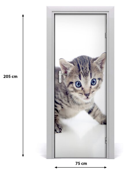 Adesivo per porta Piccolo gatto 75x205 cm