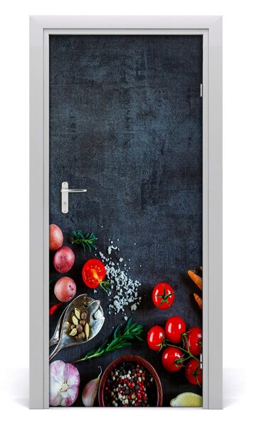 Adesivo per porta Verdure e spezie 75x205 cm