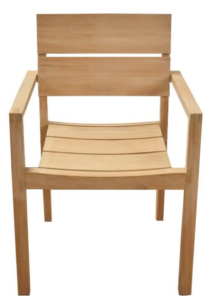 VivaGarden Sedia per Esterni Impilabile in Teak Dimensioni 58x60x80 cm colore Legno
