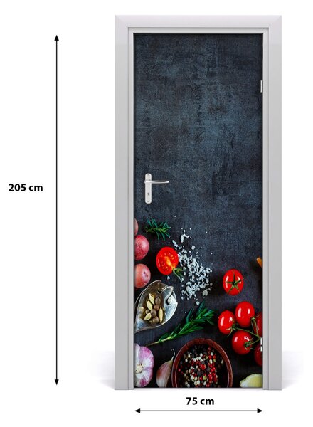 Adesivo per porta Verdure e spezie 75x205 cm