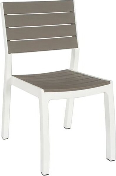 KETER Sedia per Esterni Impilabile in Resina Dimensioni 58x58x86 cm colore Bianco/Cappuccino - Harmony