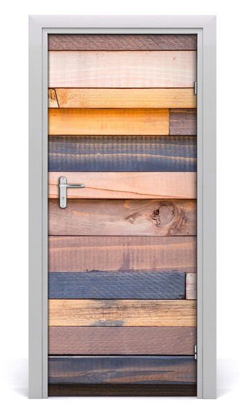 Adesivo per porta Muro di legno 75x205 cm