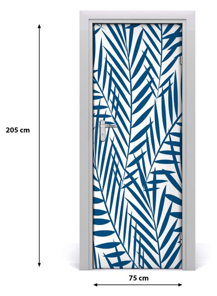 Adesivo per porta interna Foglie tropicali 75x205 cm