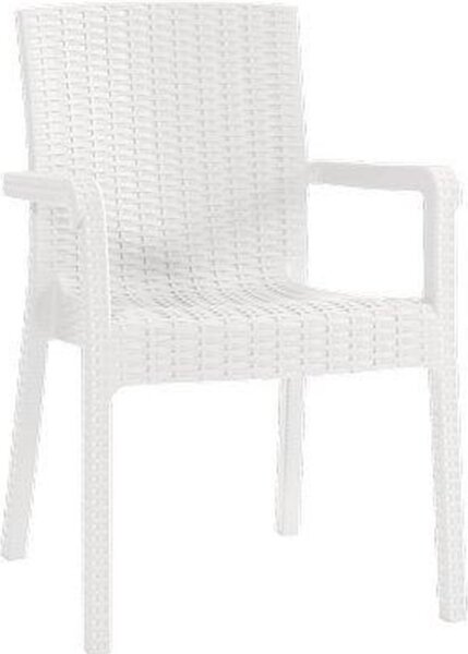 Domus Sedia per Esterni Impilabile in Resina Dimensioni 58x75x86 cm colore Bianco - Kreta