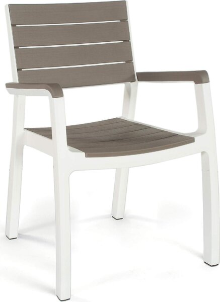 KETER Sedia per Esterni Impilabile in Resina Dimensioni 59x60x86 cm colore Grafite/Bianco - Harmony