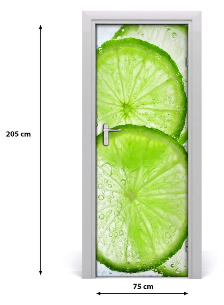 Adesivo per porta interna Lime sott'acqua 75x205 cm