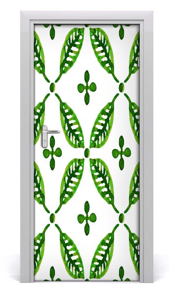 Adesivo per porta Foglie verdi 75x205 cm