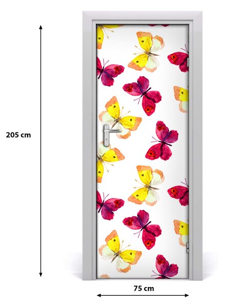 Adesivo per porta Farfalle colorate 75x205 cm
