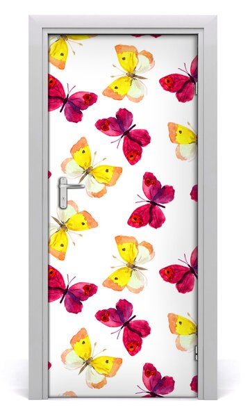 Adesivo per porta Farfalle colorate 75x205 cm