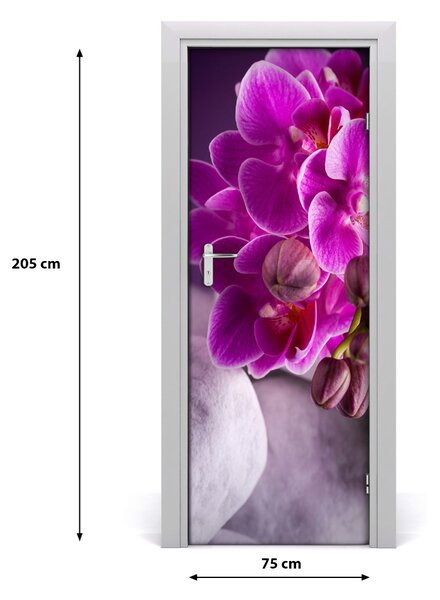 Sticker porta Orchidea rosa 75x205 cm