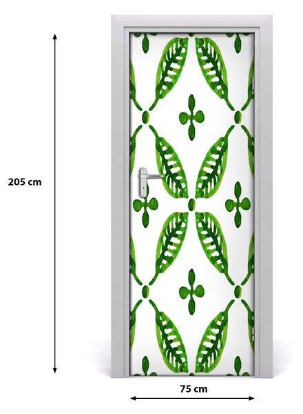 Adesivo per porta Foglie verdi 75x205 cm