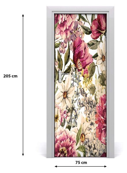 Adesivo per porta Pattern floreale 75x205 cm