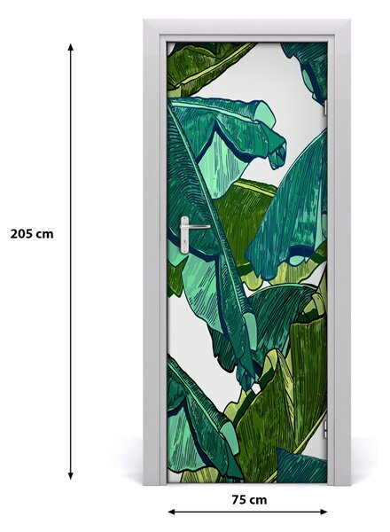 Adesivo per porta Foglie di banana 75x205 cm