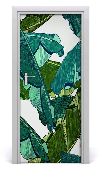 Adesivo per porta Foglie di banana 75x205 cm