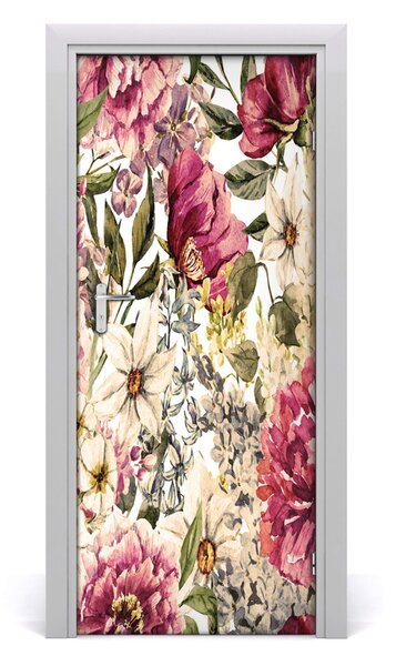 Adesivo per porta Pattern floreale 75x205 cm