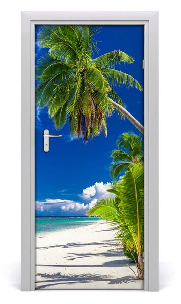 Adesivo per porta Spiaggia tropicale 75x205 cm