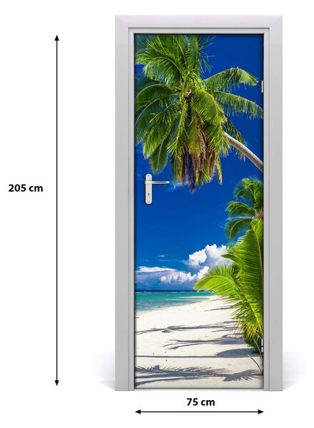 Adesivo per porta Spiaggia tropicale 75x205 cm