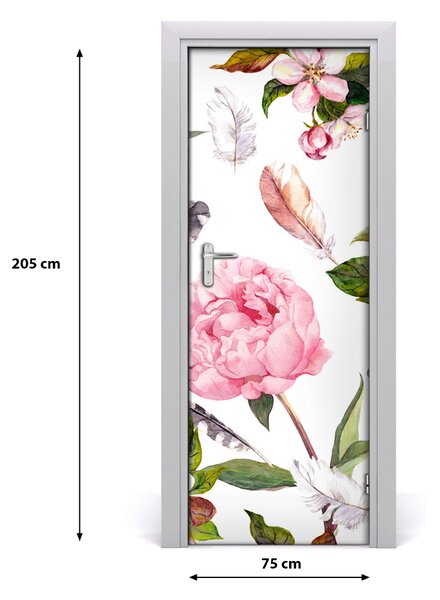 Sticker porta Pattern floreale 75x205 cm