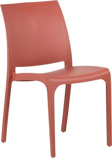 Divina Home Sedia per Esterni Impilabile Set 4 Sedie da Giardino in Polipropilene Dimensioni 46x54x80 cm colore Rosso - Sofia