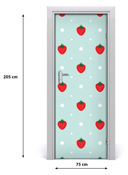 Adesivo per porta Fragole 75x205 cm