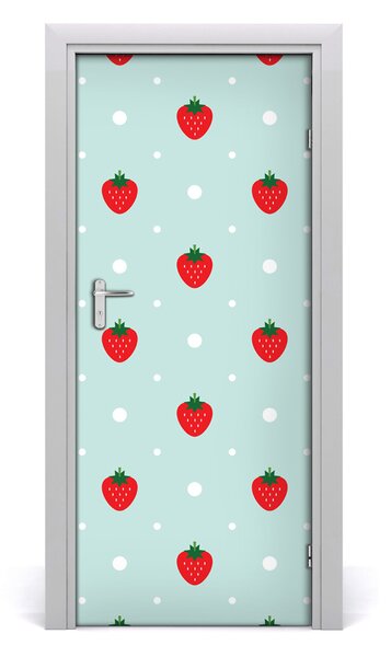 Adesivo per porta Fragole 75x205 cm