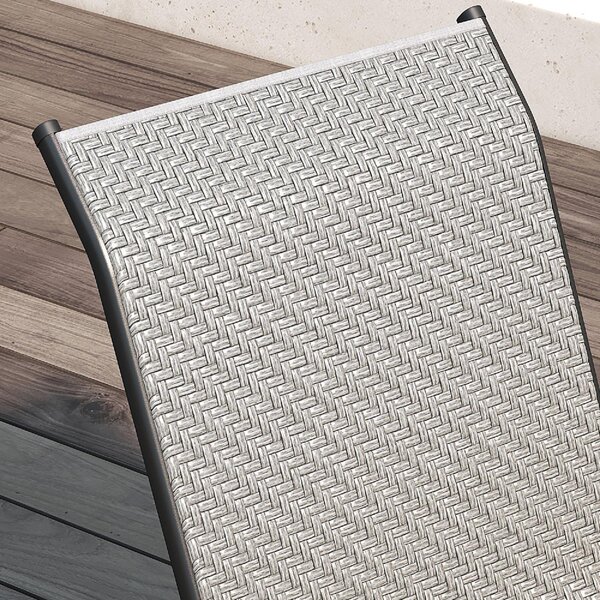 VivaGarden Sedia per Esterni Impilabile Set 4 Sedie da Giardino in Rattan PE Dimensioni 52x70x85 cm colore Grigio