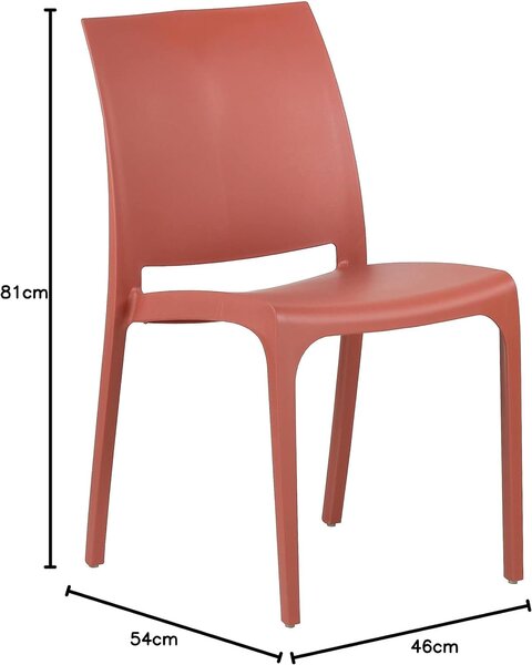 Divina Home Sedia per Esterni Impilabile Set 4 Sedie da Giardino in Polipropilene Dimensioni 46x54x80 cm colore Rosso - Sofia