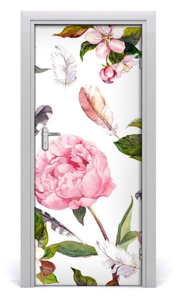 Sticker porta Pattern floreale 75x205 cm