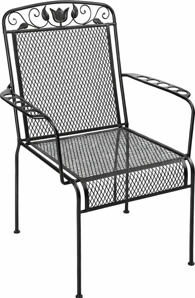 VivaGarden Sedia per Esterni in Acciaio Dimensioni 67x56x93 cm colore Nero - Mango