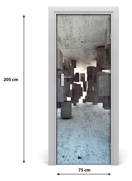 Poster adesivo per porta Cecheson in cemento 75x205 cm