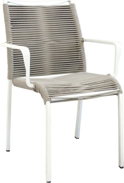 VivaGarden Sedia per Esterni in Alluminio/Corda Dimensioni 55x60x87 cm colore Grigio/Bianco - Chirico