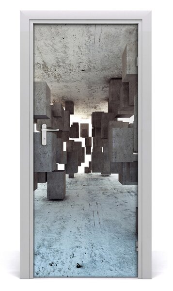 Poster adesivo per porta Cecheson in cemento 75x205 cm