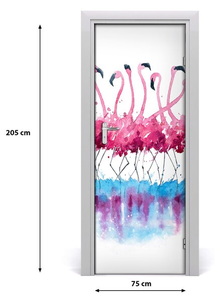 Adesivo per porta Fenicotteri 75x205 cm