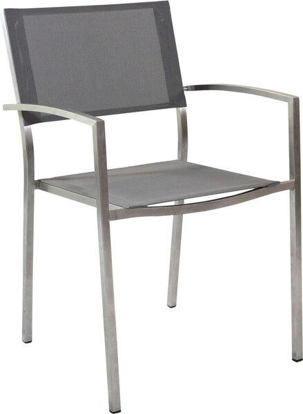 VivaGarden Sedia per Esterni in Acciaio/Textilene Dimensioni 56x54x83 cm colore Grigio - Hopper