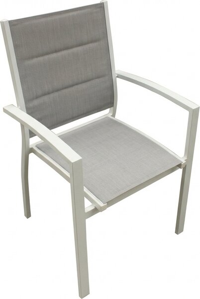 Amicasa Sedia per Esterni in Alluminio Dimensioni 61x57x87 cm colore Bianco - Karim