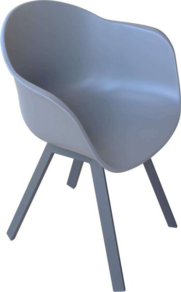 VivaGarden Sedia per Esterni in Alluminio/Plastica Dimensioni 63x55x79 cm colore Grigio/Antracite - Nuova Caledonia
