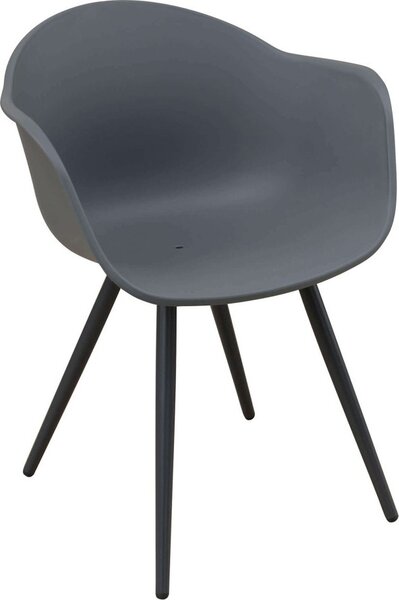 VivaGarden Sedia per Esterni in Alluminio/Plastica Dimensioni 61x61x80 cm colore Grigio/Antracite - Elbrus