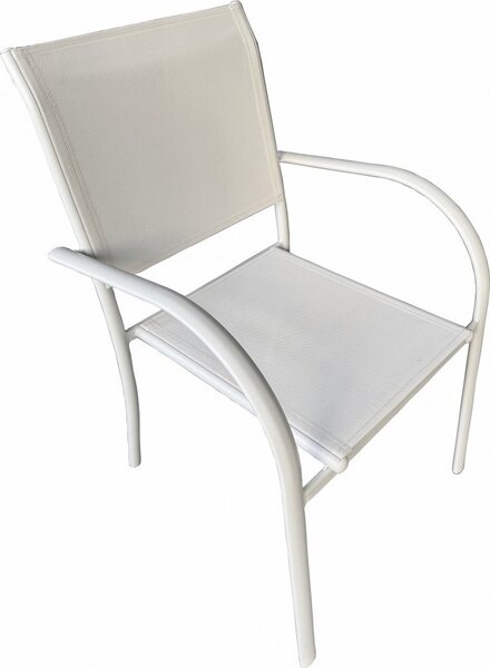 VivaGarden Sedia per Esterni in Alluminio/Textilene Dimensioni 56x63x86 cm colore Bianco