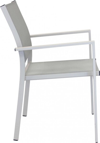 VivaGarden Sedia per Esterni in Alluminio/Textilene Dimensioni 55x58x85 cm colore Tortora - Ludwig